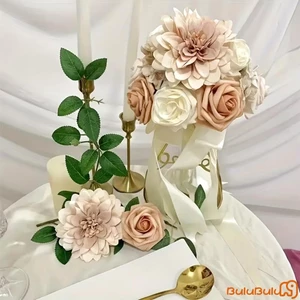 Bộ Hộp Combo Hoa Nhân Tạo Hoa Mẫu Đơn Giả Trang Trí Bàn Hoa Mẫu Đơn Cho Đám Cưới Sinh Nhật Cho Bé Tiệc Tắm