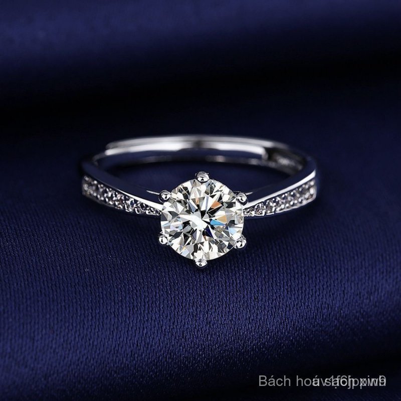 Nhẫn titan đính đá moissanite.Nhẫn kim cương, một kích cỡ phù hợp với tất cả mọi người, nhẫn nữ bằng titan lấp lánh.
