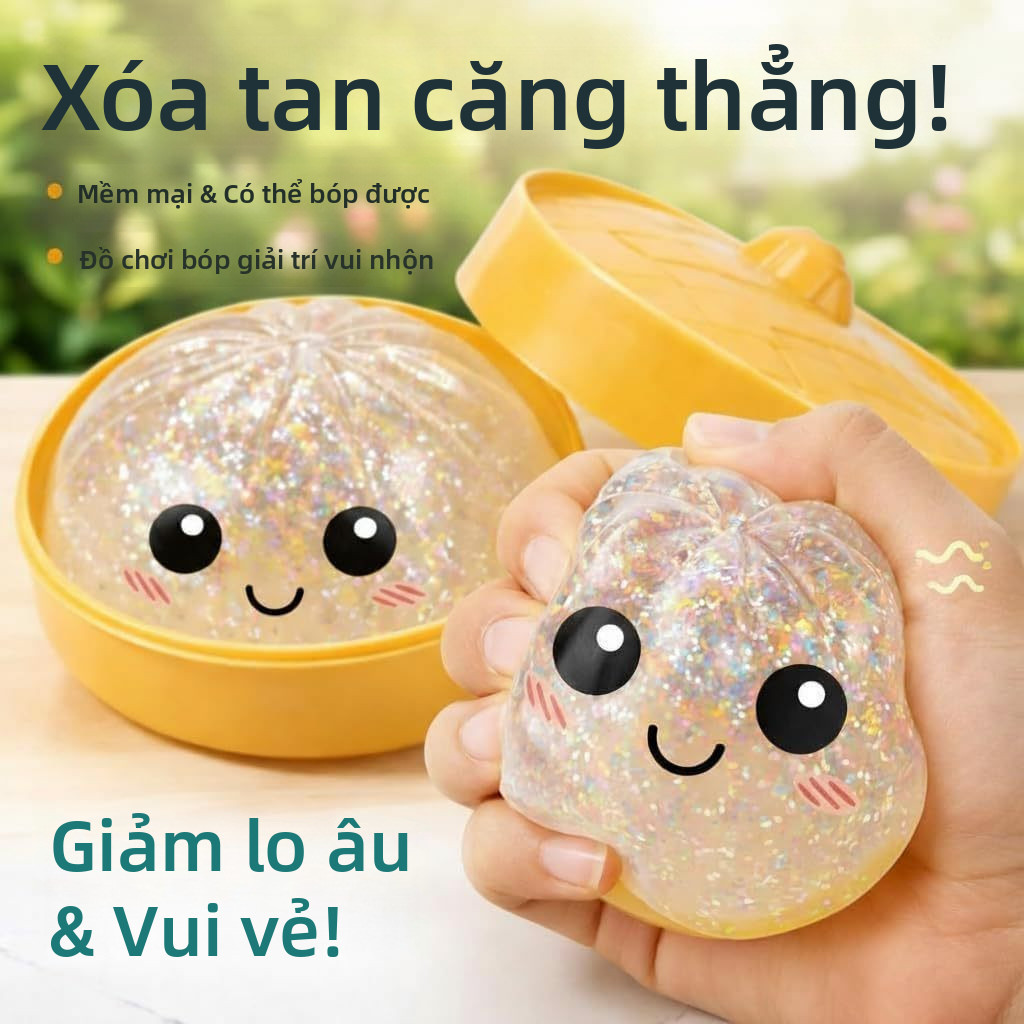 【🇻🇳Có sẵn kho】Lấp Lánh Bánh Bao Đồ Chơi Giảm Căng Thẳng Dễ Thương Hấp Bun Squishy Đồ Chơi Có Hộp Hấp Đồ Chơi Fidget Mềm Cao Cấp Chậm Khả Năng Phục Hồi Căng Thẳng Đồ Chơi Bóp Cảm Giác