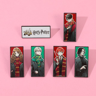 6 Cái / bộ Harry Potter Học Viện Ma Thuật Hermione Granger Ron Weasley Draco Hợp Kim Thổ Cẩm Kim Loại Ve Áo Pin