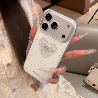 Ốp Điện Thoại Thích Hợp Cho iPhone 7 8 X XS XR XSMAX 11 12 13 14 15 16 17 Pro max Plus Air Nơ Ba Chiều Trái Tim Rỗng Chống Sốc Vỏ Bảo Vệ Bao Gồm Tất Cả SIFJ