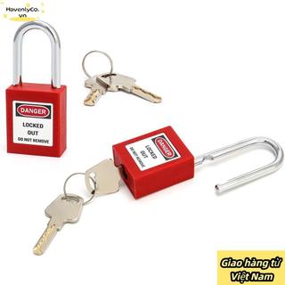 Khóa Loto màu đỏ HAVENLYCO bằng thép không gỉ, 2 phím bền kèm thẻ khóa điện