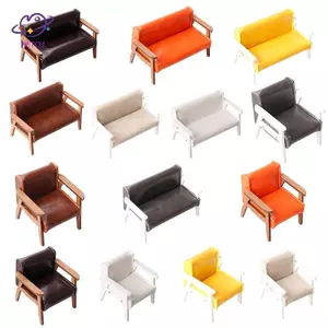 HFTOY 1: 12 Nhà Búp Bê Mini Sofa Da Sofa Đơn / Đôi Ghế Nội Thất Mô Hình Phòng Khách Trang Trí Đồ Chơi Phụ Kiện Nhà Búp Bê ~
