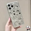 Gương Bạc Con Chó Con Ốp Lưng Điện Thoại iPhone 17 Air 16E 16 15 14 Plus 13 12 11 Pro Max XR XS Max X Vỏ Sang Trọng Hoạt Hình Dễ Thương Chó Mèo Ins Phong Cách Vỏ Mềm