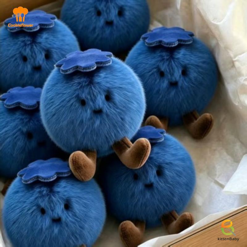 [Kitten-t] Búp bê việt quất nhồi bông Túi móc khóa sang trọng quyến rũ Đồ chơi mô phỏng dễ thương Biểu hiện vô tội cho ví đi học Bapa Sử dụng mới