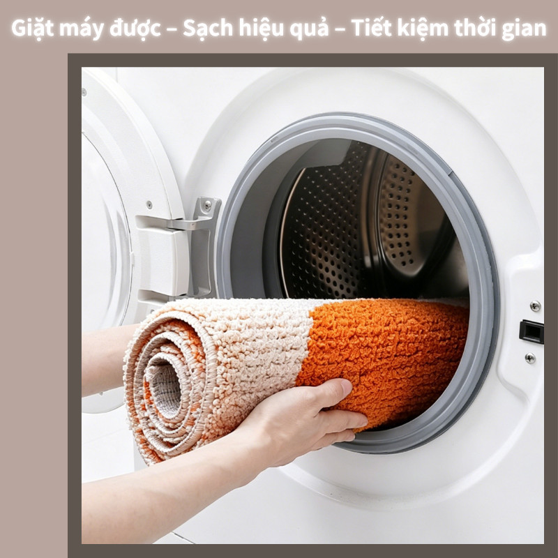 Thảm lau chân thấm nước, thảm chân len lông dày êm, đế cao su chống trượt dùng cho nhà tắm