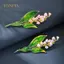 PNPIA- Cổ Điển Men Lily Trâm Pin Cho Nữ Hợp Kim Thiết Kế Thực Vật Khăn Ve Áo Đầm Dự Tiệc Phụ Kiện
