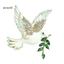 Một thế giới| Nhánh ô liu Trâm cài Peace Dove Trâm cài đính kim cương giả Huy hiệu chim hợp kim kẽm cho áo khoác Áo len Váy – Phụ kiện trang sức hòa bình biểu tượng thanh lịch dành cho nữ
