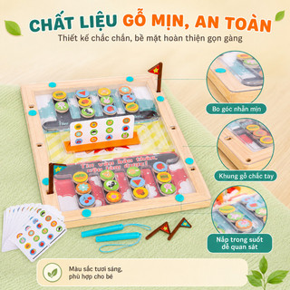Bộ trò chơi nam châm tư duy – 2 người đối kháng– Rèn nhận biết, logic, vận động tinh – Bút nam châm, tay mắt – Cho bé 3+