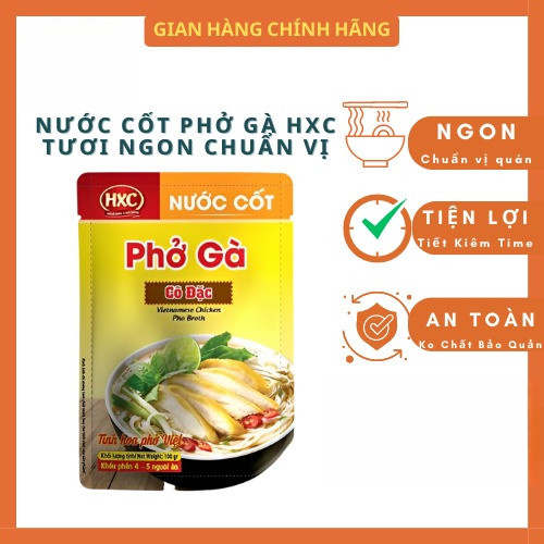 Gói Cốt Phở Gà Cô Đặc HXC 100g tươi ngon, chuẩn vị, an toàn, không cần nêm nếm