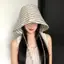 Mũ lưỡi trai rộng sọc kiểu Pháp Mũ chống nắng có dây buộc hoa cho các hoạt động ngoài trời mới