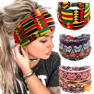 Cotton Thời Trang Co Giãn Họa Tiết Châu Phi In Hình Xoắn Phong Cách Co Giãn Tóc Rộng Băng Đô Quấn Tóc Turban Nút Thắt Đầu Mới