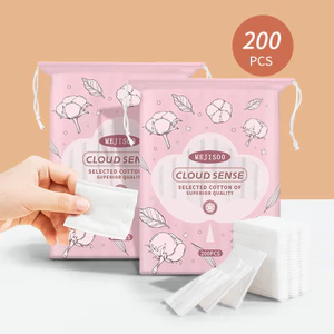 Miếng Cotton Miếng Lót Cotton 200 Miếng Mềm Dày Thân Thiện Với Da Không Làm Tổn Thương Mặt Trang Điểm Tẩy Khăn