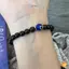 Vòng tay đá tự nhiên thủ công đính cườm mắt Luy Charm cho Yoga Thiền Phụ kiện tâm linh mới