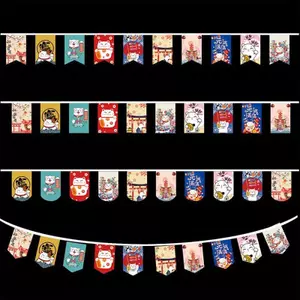 Dây treo mèo Luy phong cách Nhật Bản Cờ nhà hàng Sushi Biểu ngữ Bunting [VN]