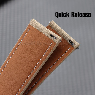Top Grain Da Thật Chính Hãng Dây Đeo Đồng Hồ 18mm 20mm 22mm Lưới Phát Hành Nhanh Dây Đồng Hồ Thông Minh Handmade Khâu Da Bắp Chân Vòng Tay Dành Cho Nam Nữ