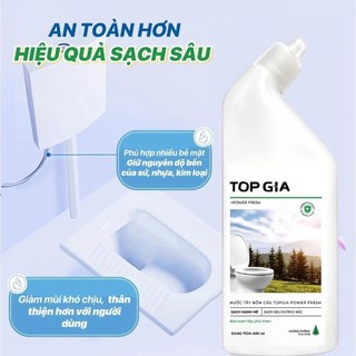 [Combo 4 Chai] Nước Tẩy Bồn Cầu TopGia siêu mạnh, kháng khuẩn 99%, khử mùi hương thông, giữ sạch lâu