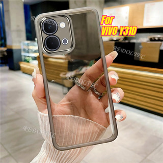VIVO Y31D Vỏ trong suốt mỏng màu tinh khiết mới VIVOY31D Vỏ điện thoại trong suốt mềm chống sốc có bảo vệ Camera toàn bộ ống kính