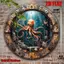 HELLOYOUNG Nghệ thuật treo tường bạch tuộc Steampunk, Dấu hiệu thiếc kim loại cổ điển để trang trí phòng khách