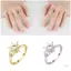Ở Lại Có Thể Điều Chỉnh Xoay Lo Âu Nhẫn Dành Cho Nữ Giảm Căng Thẳng Xoay Fidgets Trang Sức Với Zirconia Hoa Hướng Dương Thiết Kế Trong