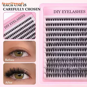 Lông mi giả FAVORITEGOODS, Bộ lông mi lông vũ phối hợp phân đoạn, Nhẹ siêu mềm 30D 40D 50D 60D 80D Làm đẹp hàng ngày