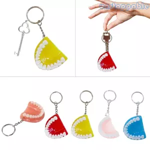 Unstop * Nhựa Răng Mô Hình Hình Hình Móc Khóa Ví Túi Xách Charm Mặt Dây Chuyền Răng Giả Móc Khóa