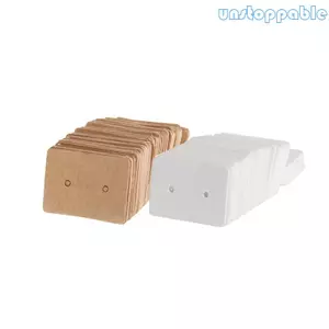 Unstop * 100 Chiếc Giấy Kraft Bông Tai Hiển Thị Thẻ Trống Bông Tai Hiển Thị Thẻ Giấy