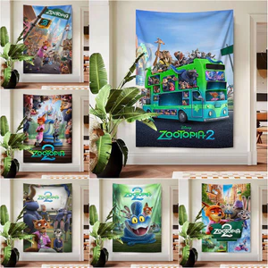 Phim Zootopia 2 Tấm thảm treo tường có kẹp Tấm thảm Polyester Treo tường phòng ngủ