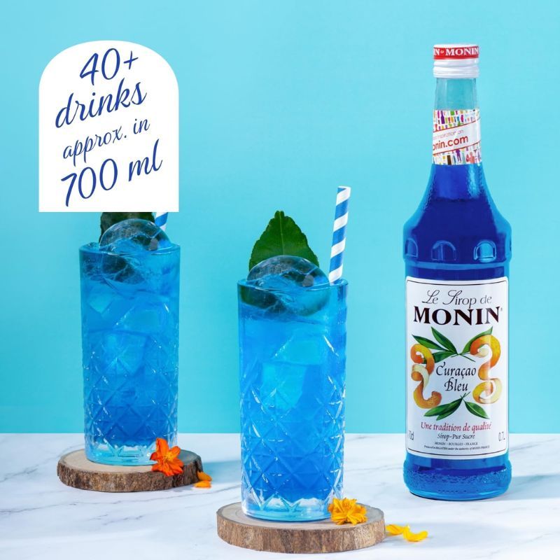Siro Monin Blue Curacao 70cl, Nguyên Liệu Pha Chế Chuyên Nghiệp, Syrup Blue Curacao Nhập Khẩu Pháp