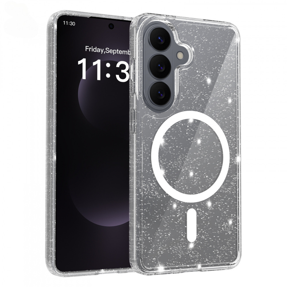 Ốp Điện Thoại Từ Tính Lấp Lánh Bán Trong Suốt Cho Samsung Galaxy S26 S25 FE Ultra Plus Chống Trầy Xước Chống Rơi Chống Vàng Thời Trang Đơn Giản