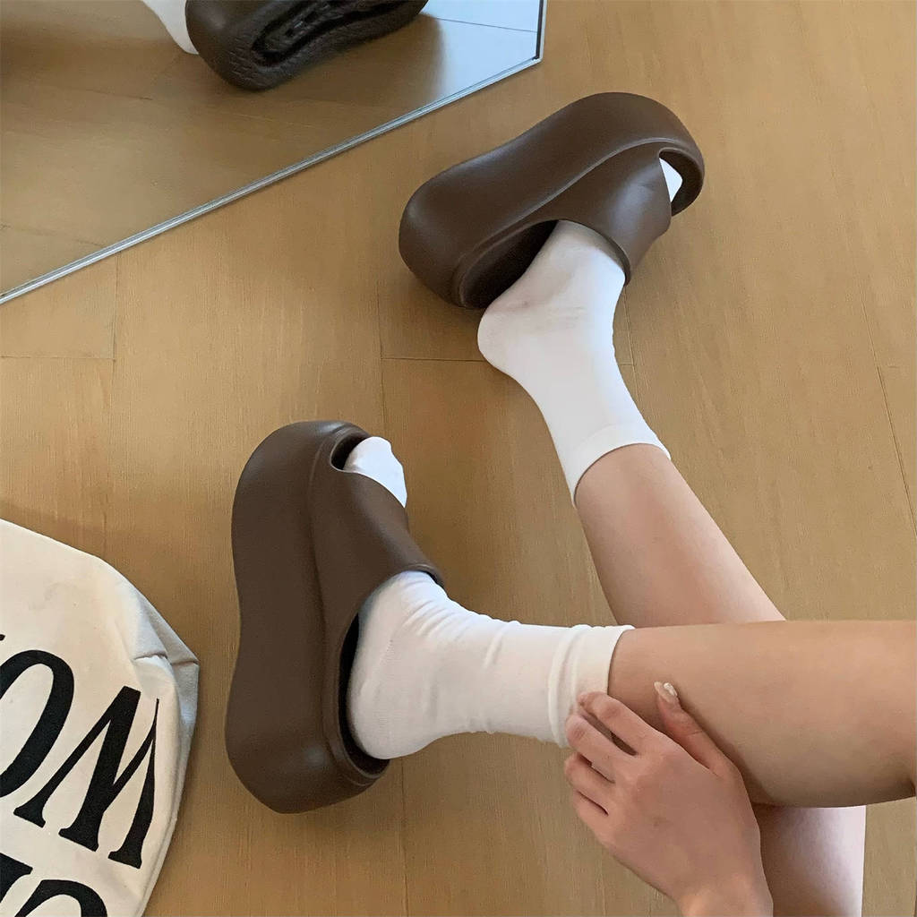XIXITIAO Dép Dép Đế Dày Cao 8cm Nữ Đi Biển Mùa Hè Phong Cách Mới Ngoài Trời
