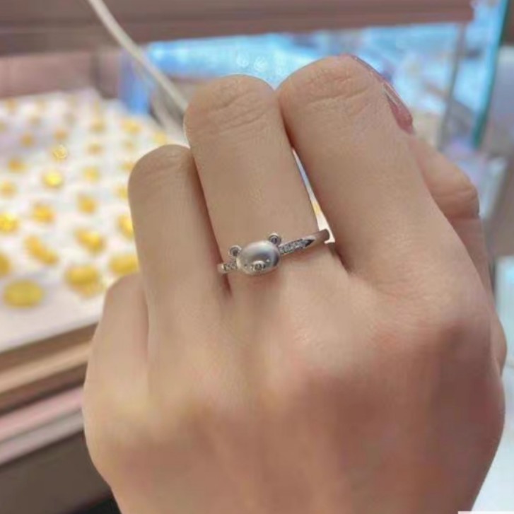 Dễ Thương Hợp Thời Trang Bạc Rilakkuma Nhẫn Nữ ins Tươi Thiết Kế Đơn Giản Tinh Tế Tay Trang Sức Nhẫn