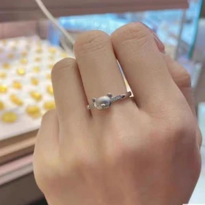 Dễ Thương Hợp Thời Trang Bạc Rilakkuma Nhẫn Nữ ins Tươi Thiết Kế Đơn Giản Tinh Tế Tay Trang Sức Nhẫn