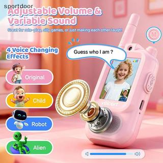 [sportoutdoor] 2 Bộ Đàm Video Cho Trẻ Em Có Thể Sạc Lại Với Màn Hình Hiển Thị Và Hiệu Ứng Giọng Nói Đồ Chơi Ngoài Trời Tầm Xa Quà Tặng Sinh Nhật [out]