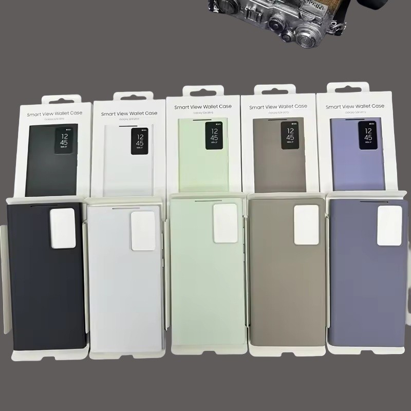 MỚI Chính Hãng Samsung Galaxy S24 Ultra Smart View Ví Lật Da Chất Lượng Cao Bao S24 Siêu Thẻ Túi Bảo Vệ