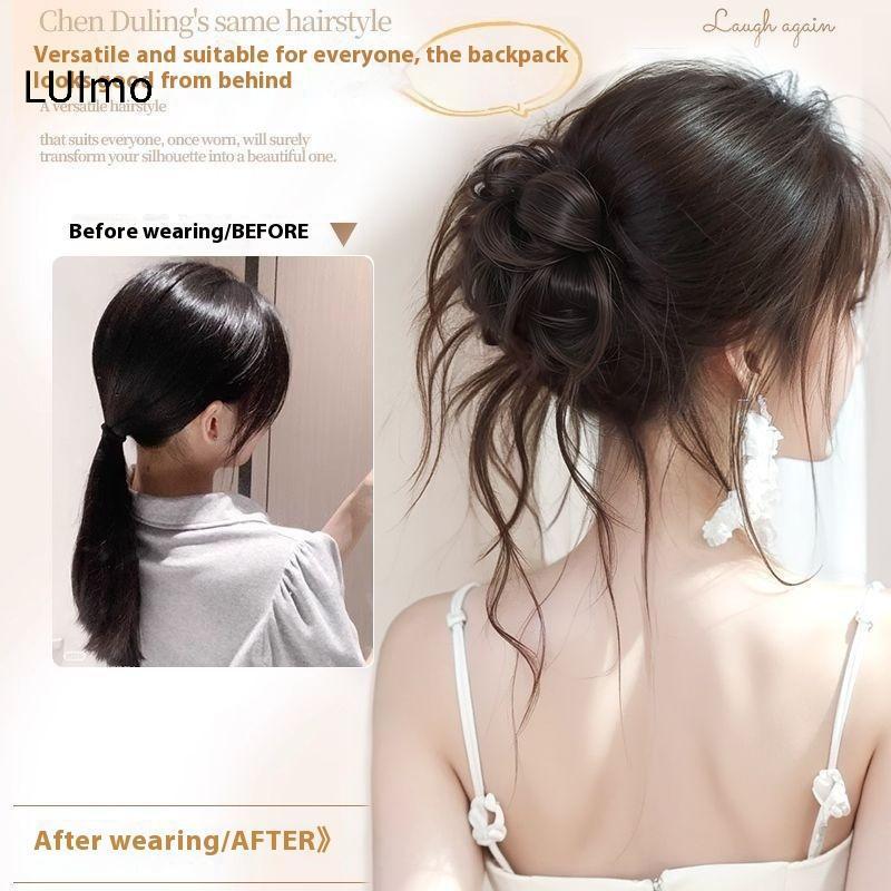 LUImo 1 Mới Tổng Hợp Tóc Bun Móng Vuốt Kẹp Tóc Xoăn Tự Nhiên Lông Tơ Nâu Phụ Kiện Tóc SBS