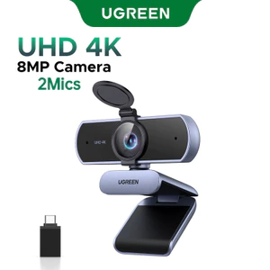 Webcam Ugreen 4K/2K/1080P cho PC Ultra HD 1080P 60FPS, có micrô, Vỏ bảo mật, 70° Fov, PDAF Tự động lấy nét cho hội nghị