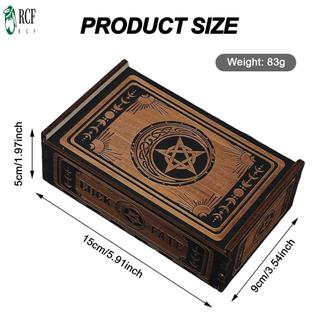 Hộp đựng thẻ Tarot bằng gỗ Hiển thị Hộp lưu trữ thẻ thủ công với thiết kế in hình để lưu trữ Trang sức Đá chữa bệnh xúc xắc