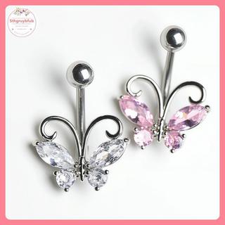 STHB Zircon Bướm Trang Sức Cơ Thể 1 Vòng Bụng Không Gây Dị Ứng Rốn Nhẫn Dành Cho Nữ Thanh Thiếu Niên Thời Trang Hàng Ngày VN