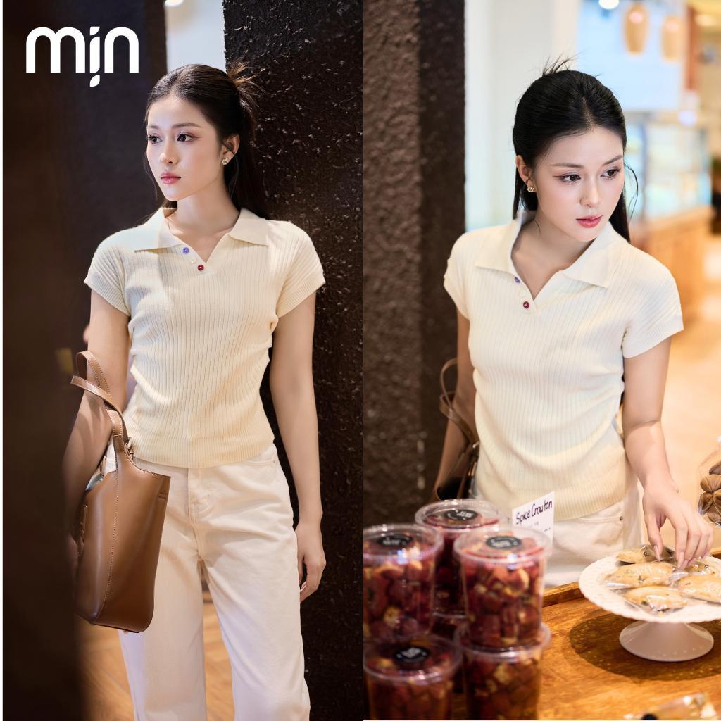 Áo Polo nữ cộc tay Cotton dệt kim xếp ly eo PL01 MỊN VN thanh lịch trẻ trung