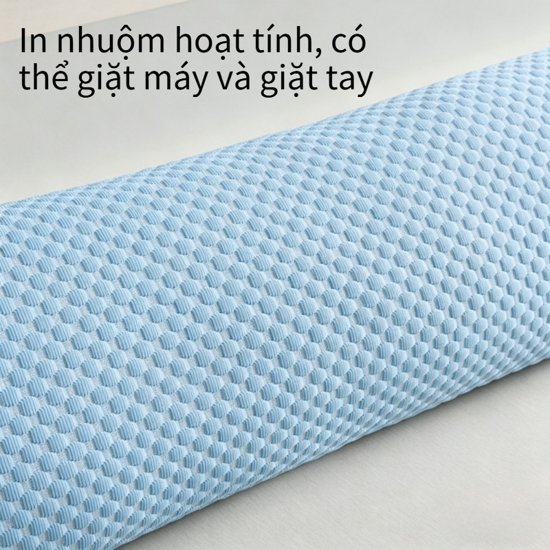Vỏ gối đôi cảm giác mát – Họa tiết chấm bi nổi, vải mềm mại, thoáng khí, cao cấp – Dùng cho gối đầu giường