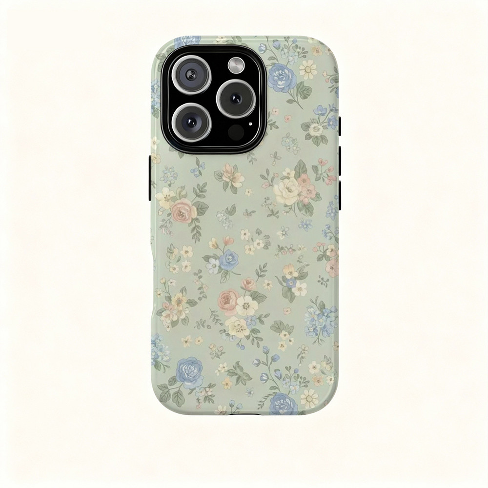 Retro Hoa Thích Hợp Cho iPhone 17ProMax 16Pro 15 11 12 13 14 xs XR 17Air Vỏ Bảo Vệ Hai Lớp Chống Sốc Vỏ Điện Thoại QCVJ