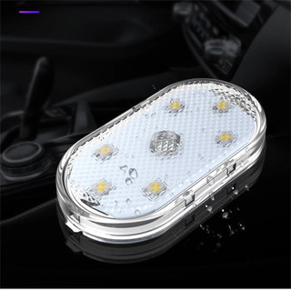 Đèn Led 6 Bóng Độ Sáng Cao Sạc USB Gắn Bên Trong Xe Hơi Tiện Dụng mini Cảm Ứng Gắn