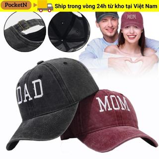 Mũ bóng chày thêu POCKETN DAD MOM, Mũ phai màu đau khổ có thể điều chỉnh Hiphop, Mũ chống nắng che nắng cổ điển