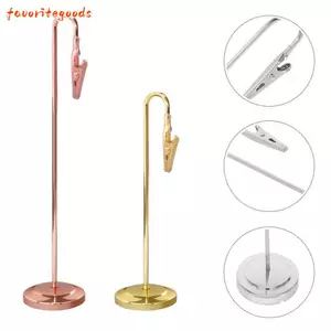 FAVORITEGOODS Giá đỡ thẻ vị trí kim loại, Giá đỡ kẹp ghi nhớ đế chống trượt lãng mạn, Giá đỡ số bàn Xây dựng chắc chắn Giá đỡ kẹp ghi chú kim loại Đồ dùng đám cưới
