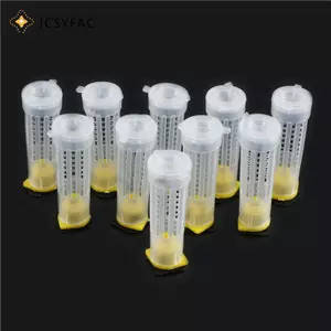 JCSYFAC 10 Chiếc Nuôi Ong Nuôi Cốc Bộ Ong Nữ Hoàng Lồng Con Lăn Người Nuôi Ong Thiết Bị Công Cụ Mới