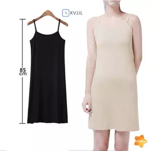 Váy màu trơn dành cho nữ Dây đeo Spaghetti dài Tank Top Slip Mini Dress mới