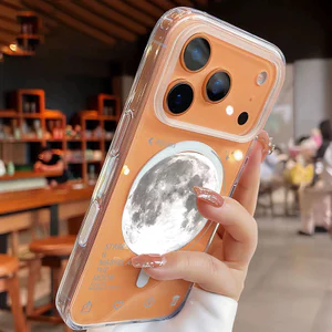 Ốp lưng iPhone hình mặt trăng hỗ trợ sạc không dây từ tính - iP 7/8/X/XS/XR/11/12/13/14/15/16/17/Plus/Air/Pro/Max
