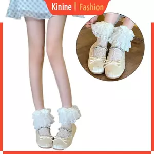 KIN Dễ Thương Ruffle Ren Tất Dành Cho Nữ Nơ Frilly Tất Cho Vũ Trường Trang Phục