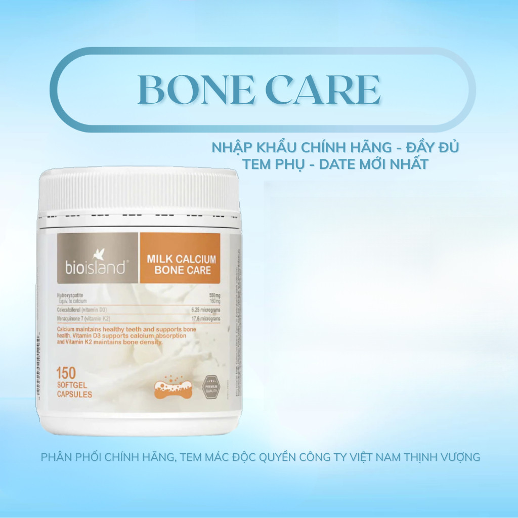 Canxi Sữa Hữu Cơ Milk Bone Care Bioisland Cho Mẹ Bầu, Trẻ Dậy Thì, Người Già BIOISLAND VIỆT NAM BI05